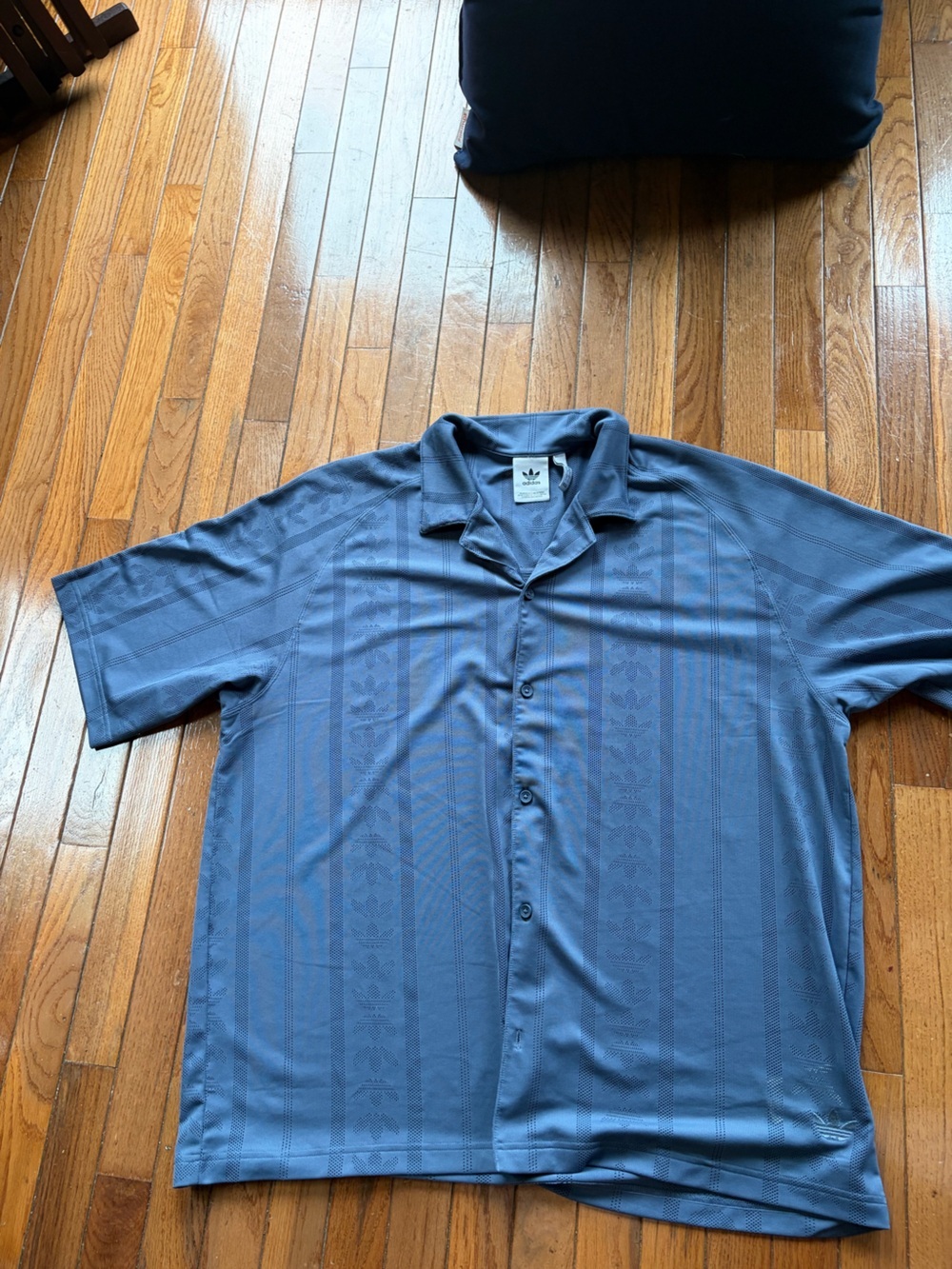 adidas Men’s Slate Blue Short-Sleeve Button-Down Shirt